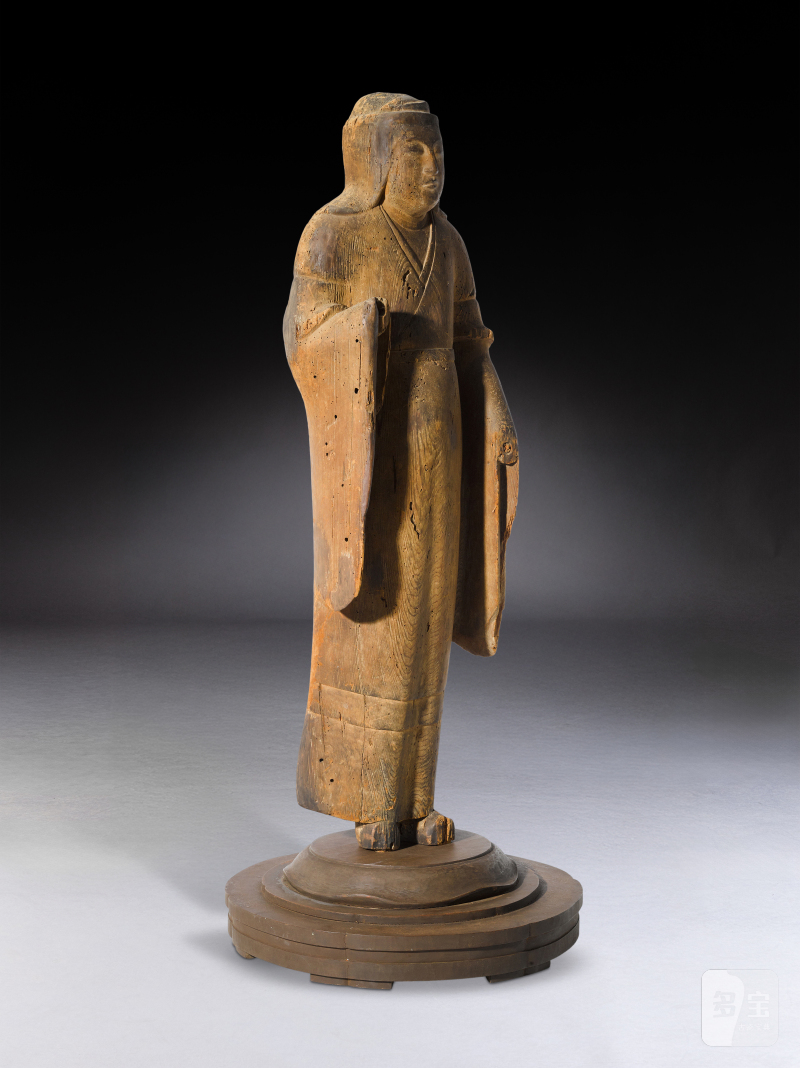 日本 平安時代 十至十一世紀 木雕神道仙女立像 - 图2